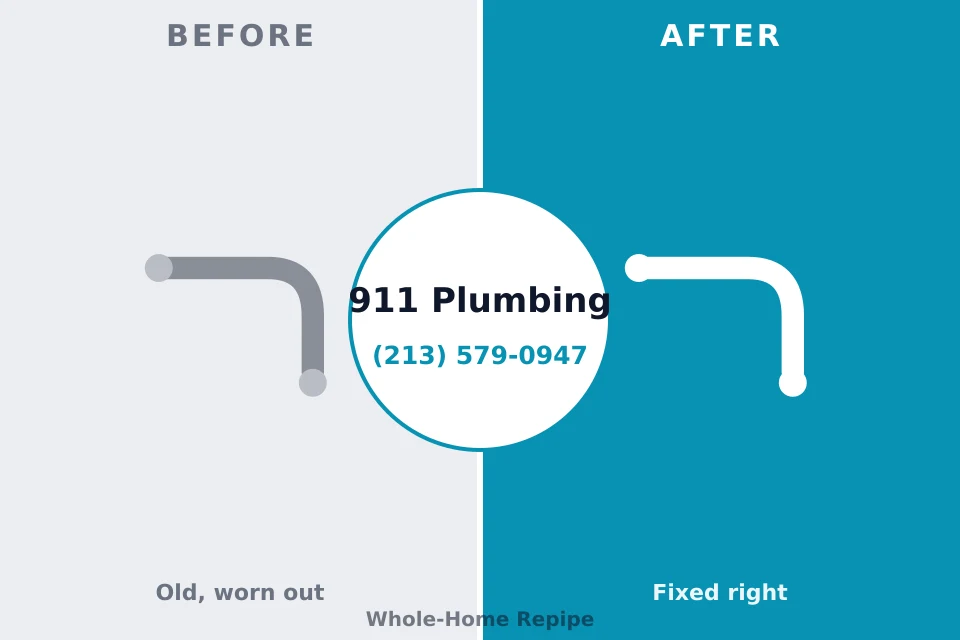 Before and after: plumbing company Crystal Lake, CT
